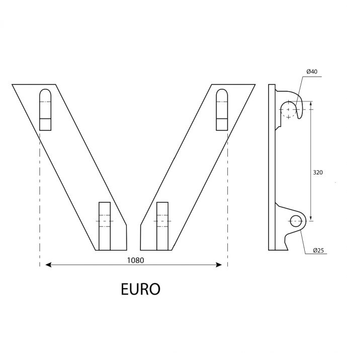 Hitsattava kiinnitys  Euro 40 mm