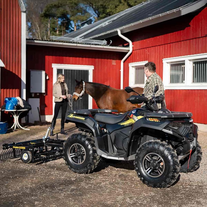 Pihaharava ATV säädettävä työkorkeus ja vetopiste