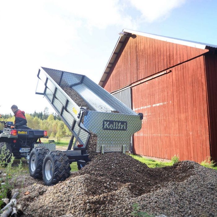 Sähköhydraulisella kipillä varustettu kippivaunu mönkijän, 1420 kg