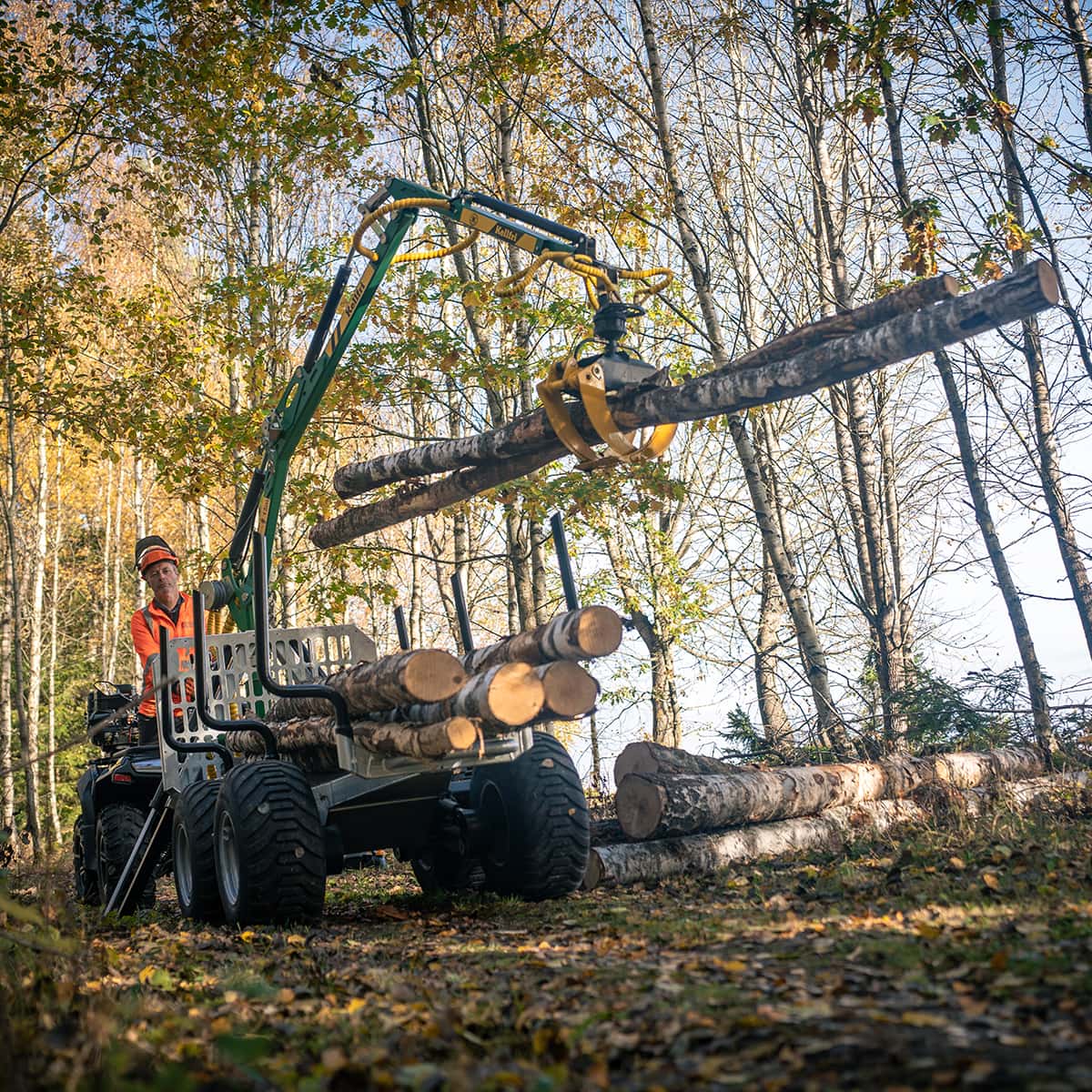 3 tonnin metsävaunu 4,2 m kuormaimella