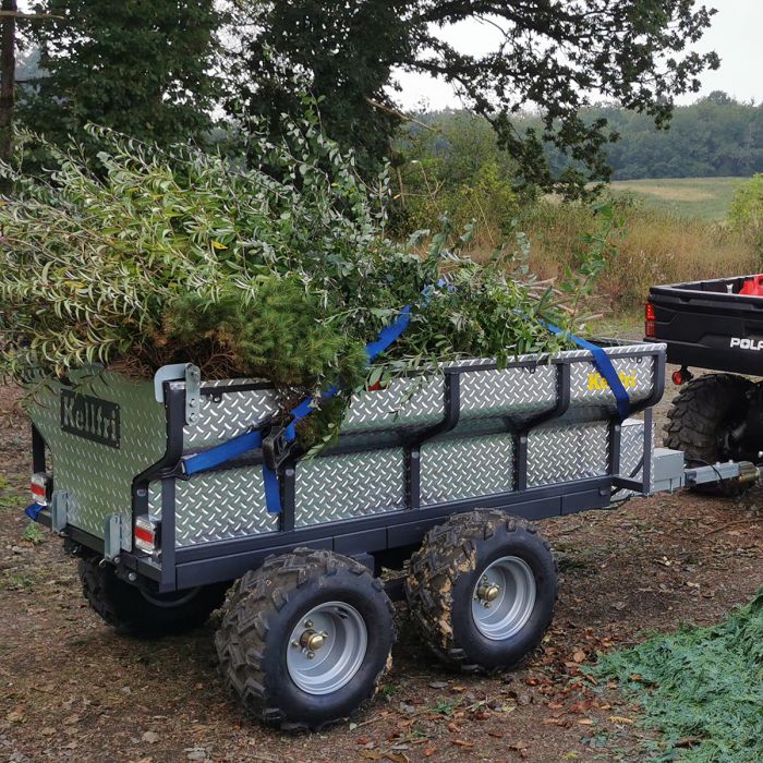 Sähköhydraulisella kipillä varustettu kippivaunu mönkijän, 1420 kg