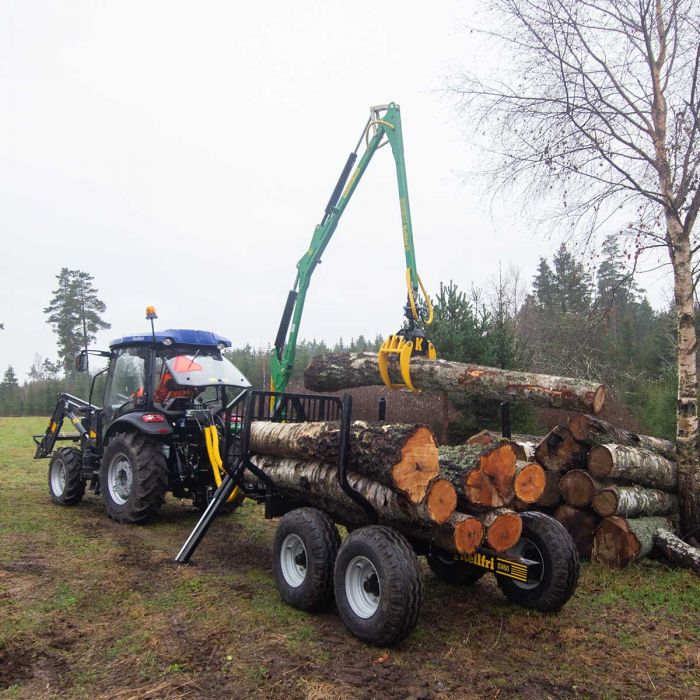 Metsävaunu 6 tonnia ja nosturi 4,7 m
