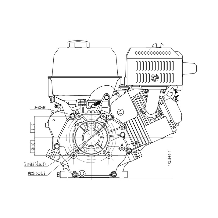 Moottori Bensiini 14,96 hv 459 cc