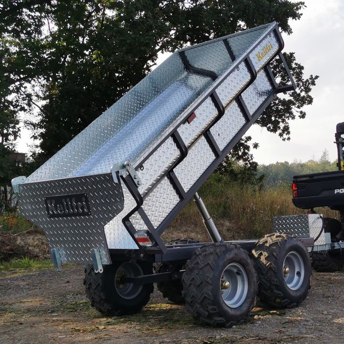 Sähköhydraulisella kipillä varustettu kippivaunu mönkijän, 1420 kg