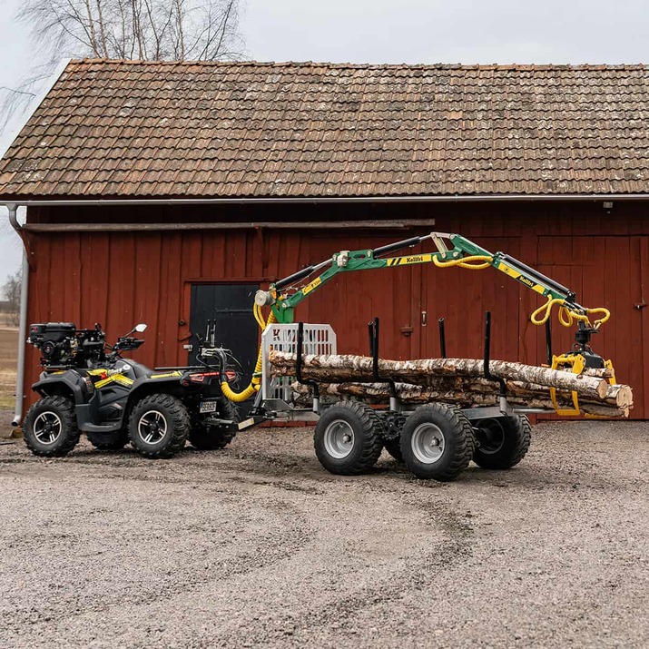 3 tonnin metsävaunu 4,2 m kuormaimella