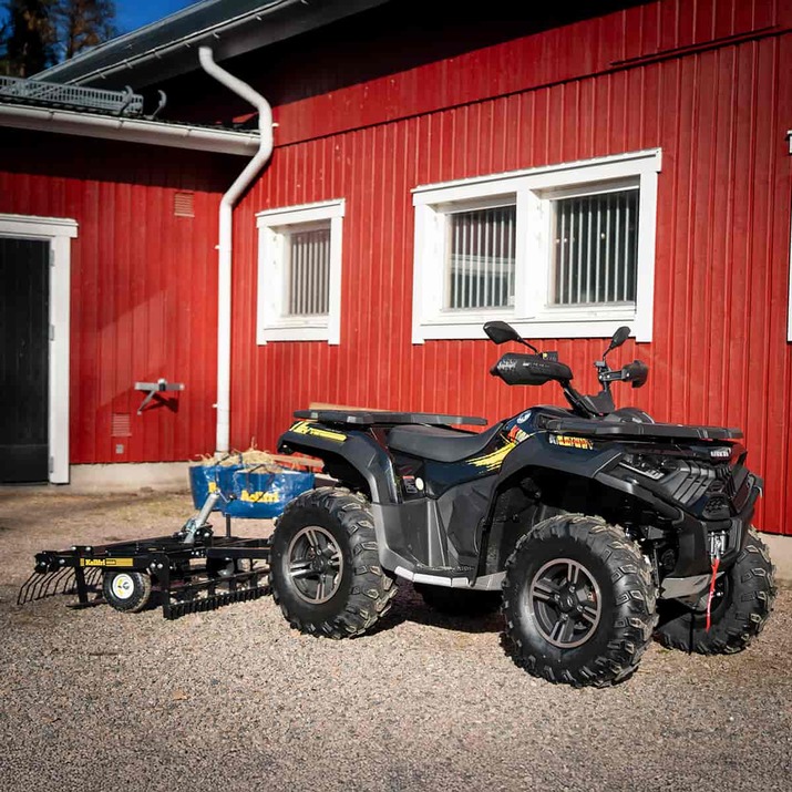 Pihaharava ATV säädettävä työkorkeus ja vetopiste