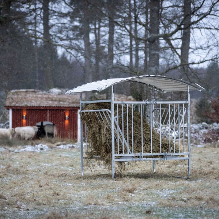 Katettu sinkitty ruokintahäkki lampaille