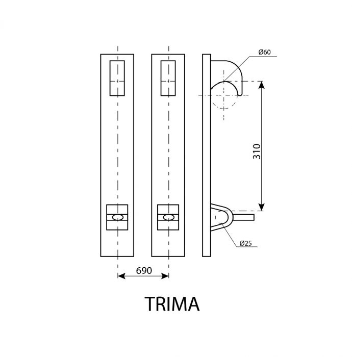 Hitsattava kiinnitys Trima 30 mm