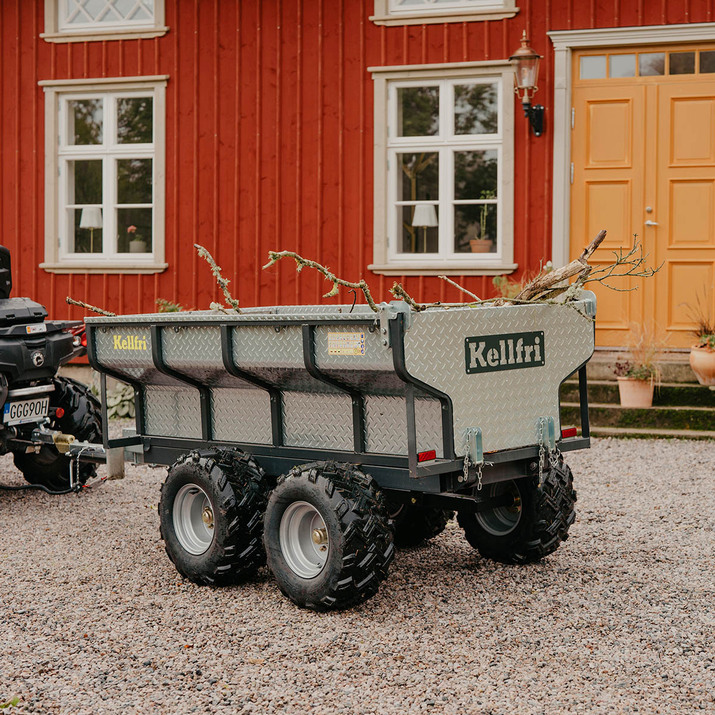 Sähköhydraulisella kipillä varustettu kippivaunu mönkijän, 1420 kg