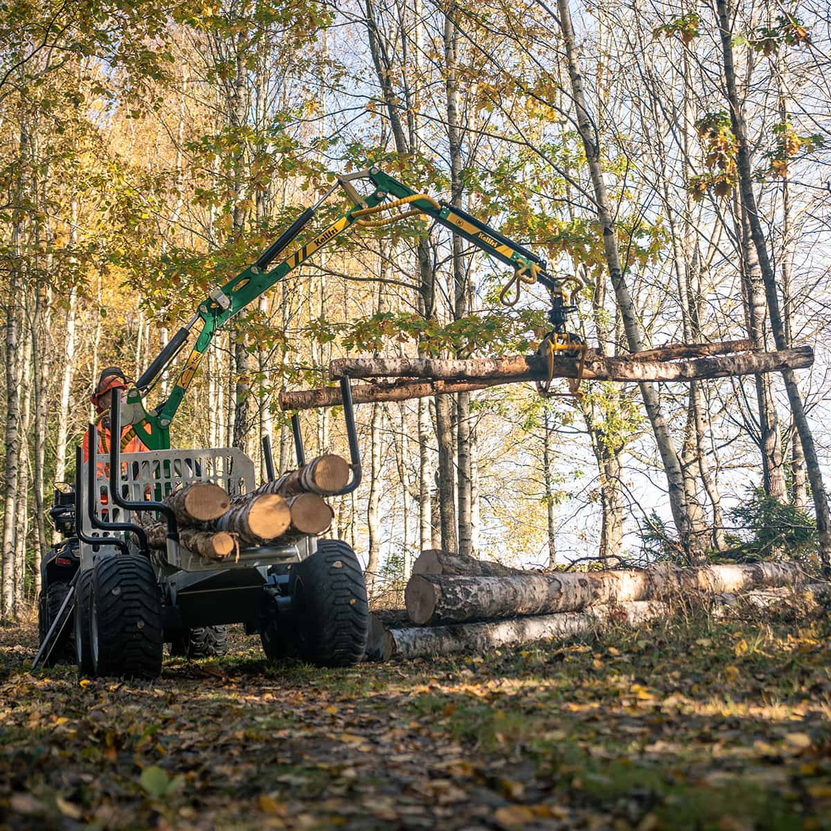 3 tonnin metsävaunu 4,2 m kuormaimella