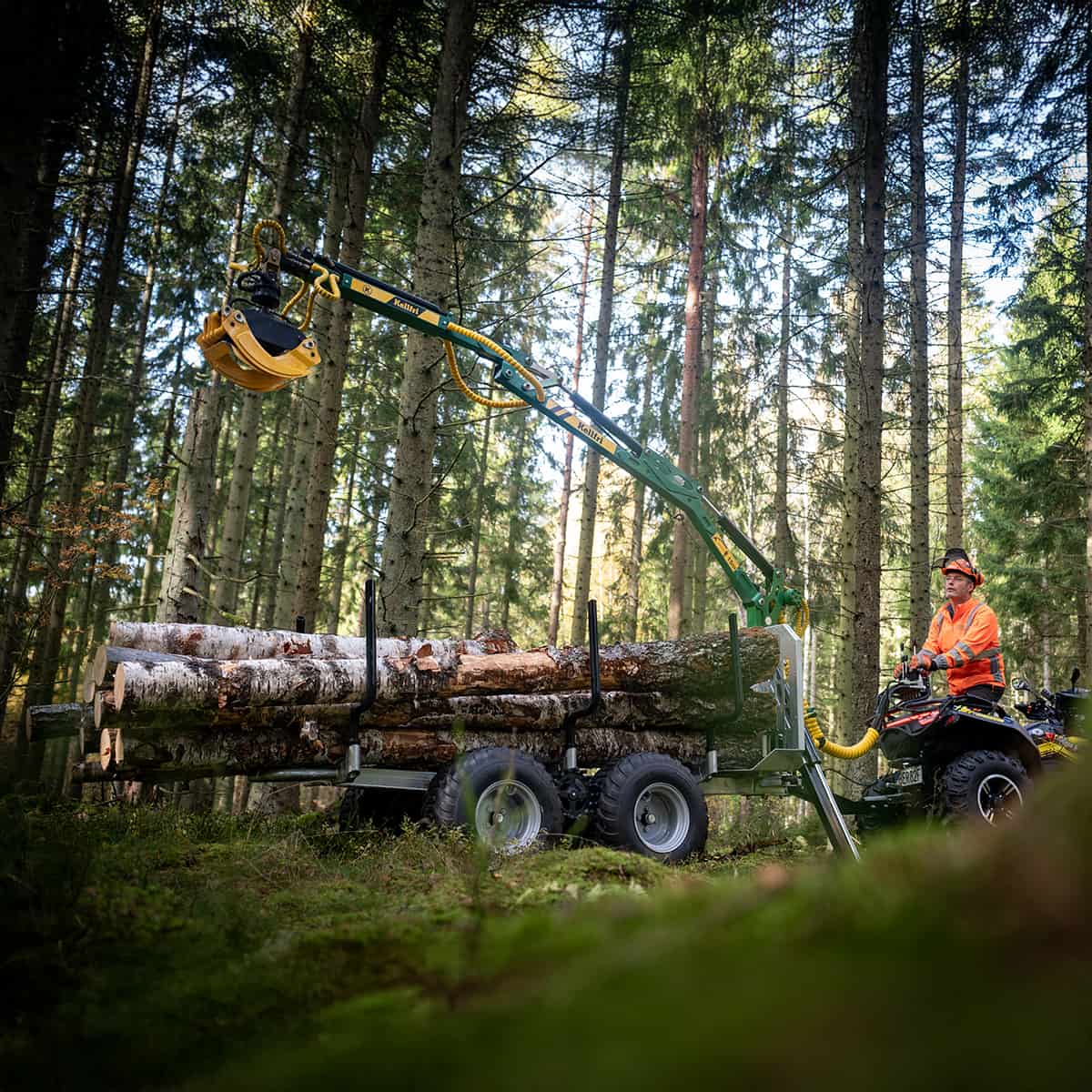 3 tonnin metsävaunu 4,2 m kuormaimella