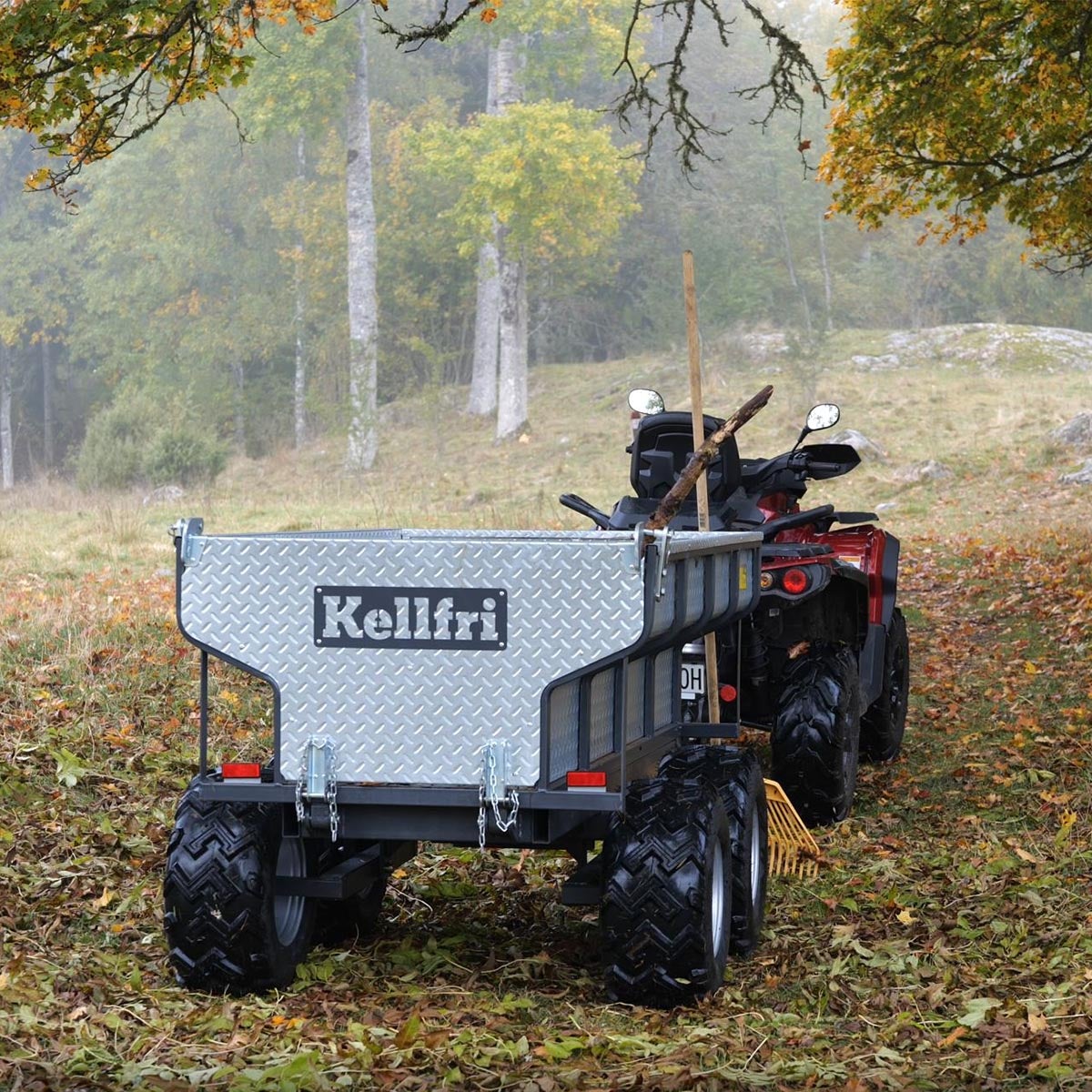 Sähköhydraulisella kipillä varustettu kippivaunu mönkijän, 1420 kg - Kellfri
