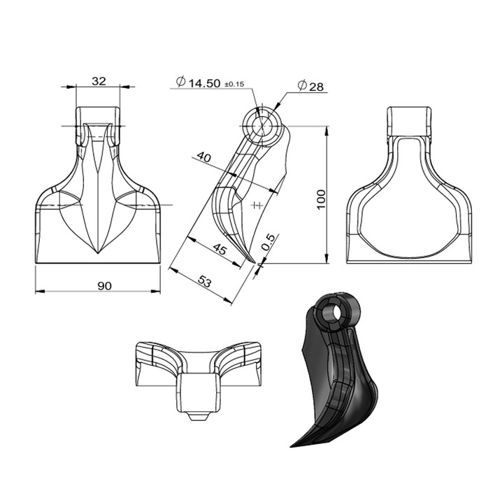 Iskuterä 90 mm/730 g